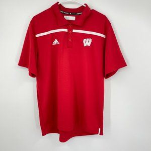 Adidas Climalite Wisconsin Badgers Polo Shirt Men's Size Large